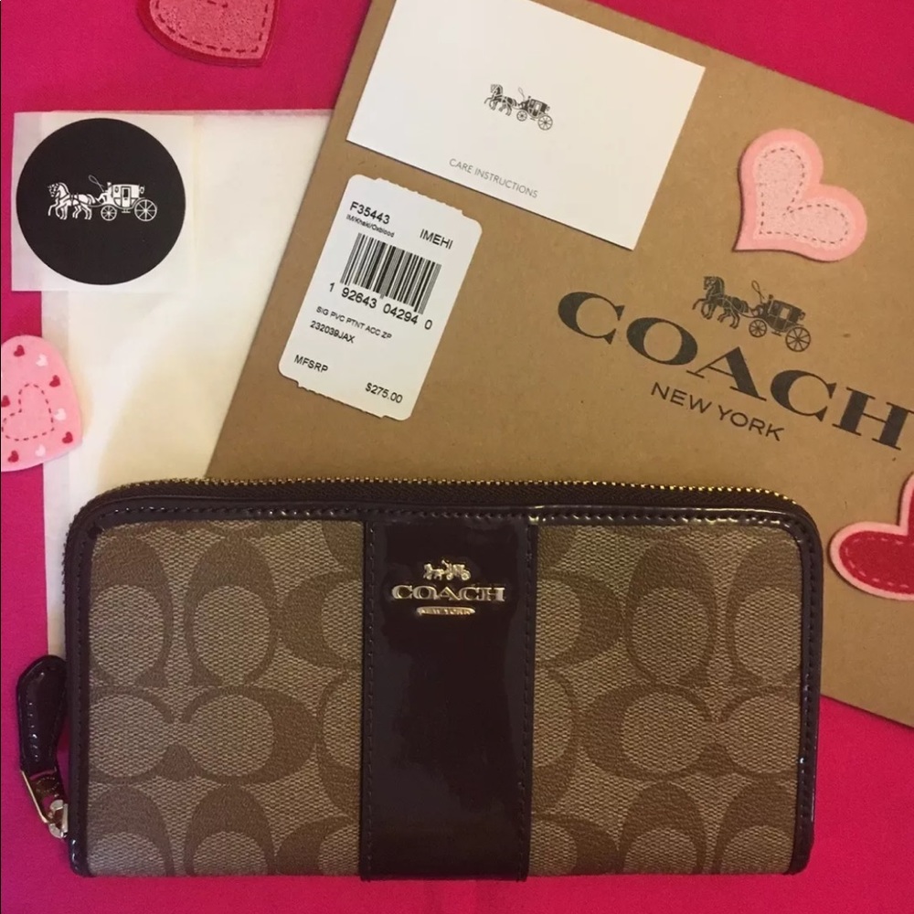 😈🤖Coach Signature Purple Accordion Wallet